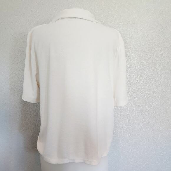Faherty White Terry Cloth Short Sleeve Button Up Size XL - Picture 10 of 12